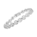 .925 Sterling Silver 1/2 Cttw Diamond Nested Circle Miracle Set Open Wheel 7" Fashion Link Bracelet (I-J Color, I3 Clarity) by Bids.com