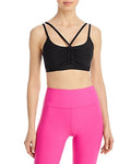 Aqua Athletic Strappy Shirred Sports Bra by Vanessa Jane