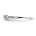 14K White Gold Solitaire Pave Diamond Wedding Ring by Fine Color Jewels