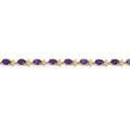 Genuine Purple Amethyst 14K Gold Floral Bracelet by Fine Color Jewels