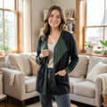 Alfani Colorblocked Open-Front Cardigan, Size Medium by Vanessa Jane