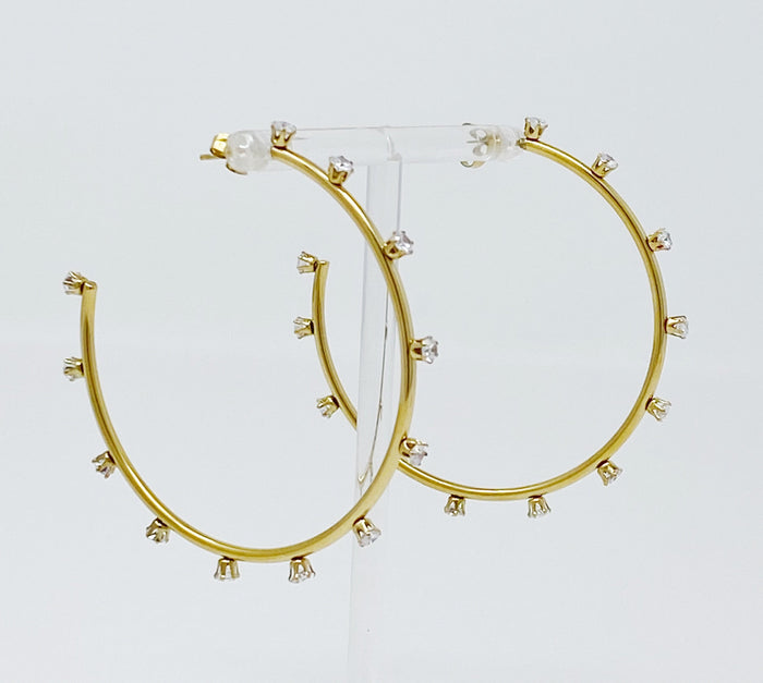 Slim & Jeweled Hoop Earrings