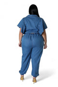 Curvy Denim Pants Set by The House of Stylez