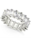 Inc Silver-Tone Crystal Baguette Statement Ring, Size 7 by Vanessa Jane