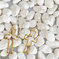 Dangle Cross Outlined Earrings