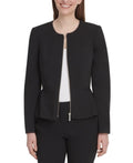 DKNY Womens Zippered Suit Separate Peplum Jacket, Black, Size 8 by Vanessa Jane