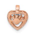 14K Rose Gold Lab Diamond Heart Pendant by Fine Color Jewels