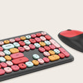 Wireless Keyboard and Mouse Combo - Full-Size Keyboard Black Red Flush Keys by Zerodamage Sahara Case LLC