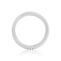 0.01 Ct Round White Sapphire Prong Silver Pave Ring by Fine Color Jewels