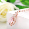 18 Kt Rose Gold Pink Rhinestone Pendant Necklace