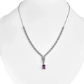 Natural Amethyst Art Deco Necklace by Fine Color Jewels