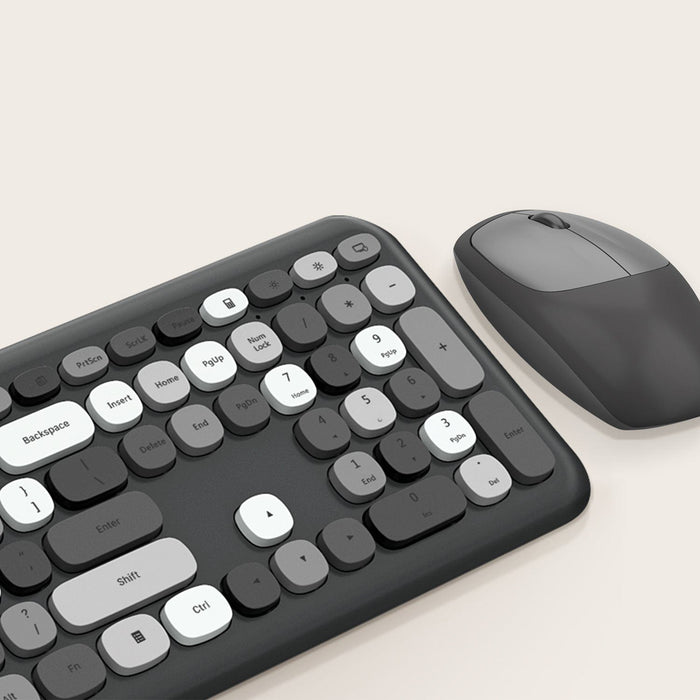 Wireless Keyboard and Mouse Combo - Full-Size Keyboard Black/Gray Keys by Zerodamage Sahara Case LLC