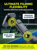 Padel Phone Holder for Glass Courts – MagSafe Compatible with Double Suction Cup & Aluminum Arm by BLAUBECK