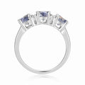 Aquamarine Three Stone Ring by Fine Color Jewels