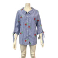 Monteau Womens Trendy Plus Size Embroidered Button up Shirt, Size 2X by Vanessa Jane