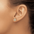 14K Yellow Gold Lab Diamond Cluster Post Earrings by Fine Color Jewels