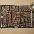 DaDa Bedding Set of 4-Pieces Ethnic Ornaments Geometric Black Tapestry Dining Placemats 13” x 19” (18118) by DaDalogy Bedding Collection