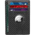 Slim Leather Carbon Style Wallet Case - Apple AirTag by Zerodamage Sahara Case LLC