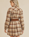 Benny Plaid Shirt Dress - Beige by Boutique 23