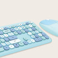 Wireless Keyboard and Mouse Combo with Aqua Flush Keys by Zerodamage Sahara Case LLC