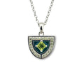Natural Peridot Silver Amulet Necklace by Fine Color Jewels