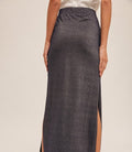 Lurex Jersey Slit Hem Maxi Skirt - Navy by Boutique 23
