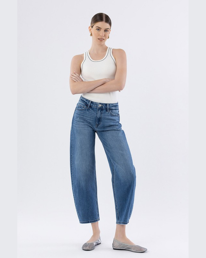 Viola High Rise Barrel Jeans