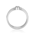 0.35 Ct White Sapphire and White Topaz Bezel Silver Three Band Ring by Fine Color Jewels
