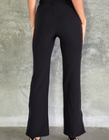 Classic Trouser w/ Side Slit - Black by Boutique 23