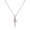 Petite Round cut Genuine Ruby Pendant Necklace with White Sapphire