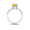 2 Ct Round Yellow Sapphire Prong Rhodium over Silver Solitaire Ring by Fine Color Jewels