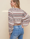 Paisley Kimono Crop Top by Boutique 23