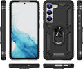 Bundle: Black Military Kickstand Series with Belt Clip Case with Tempered Glass Screen and Camera Protector - Samsung Galaxy S23 by Zerodamage Sahara Case LLC