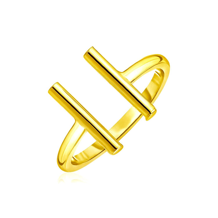 14k Yellow Gold Open Ring with Bars by Bids.com