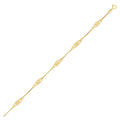 14k Yellow Gold Anklet with Fancy Diamond Shape Filigree Stations by Bids.com