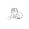 .925 Sterling Silver 1/6 Cttw Round Brilliant-Cut Diamond Accented Open Heart with Love 18" Pendant Necklace (H-I Color, I1-I2 Clarity) by Bids.com