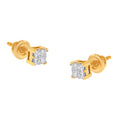 10KT Yellow Gold Princess Diamond Stud Earring (1/4 cttw, J-K Color, I1-I2 Clarity) by Bids.com