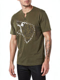 Inc Mens Studded Wolf T-Shirt, Dark Olive, Size Large by Vanessa Jane