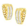10K Yellow Gold 1/2 cttw Diamond Huggy Heart Hoop Earrings (I-J Clarity, I2-I3 Color) by Bids.com