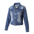 Vanilla Star Female Cropped Jean Jacket, Size Large by Vanessa Jane