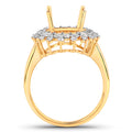 0.79 Carat Genuine White Diamond 14K Yellow Gold Semi Mount Ring - holds 11x9mm Oval Gemstone by Bids.com