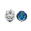 3.74 Carat Genuine Blue Topaz & Black Diamond .925 Sterling Silver Earrings by Bids.com