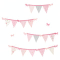 Wall Pops Pretty Pink Gingham Ribbons, Delicate Designs Hailey Pennant 32 pieces by Vanessa Jane