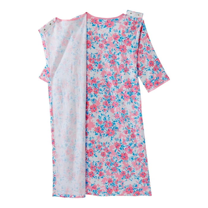 Women's Open Back Nightgown – Cherry Blossom Print, Medium Size by Pasteur Pharmacy