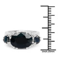 8.62 Carat Genuine Black Sapphire & White Topaz .925 Sterling Silver Ring by Bids.com