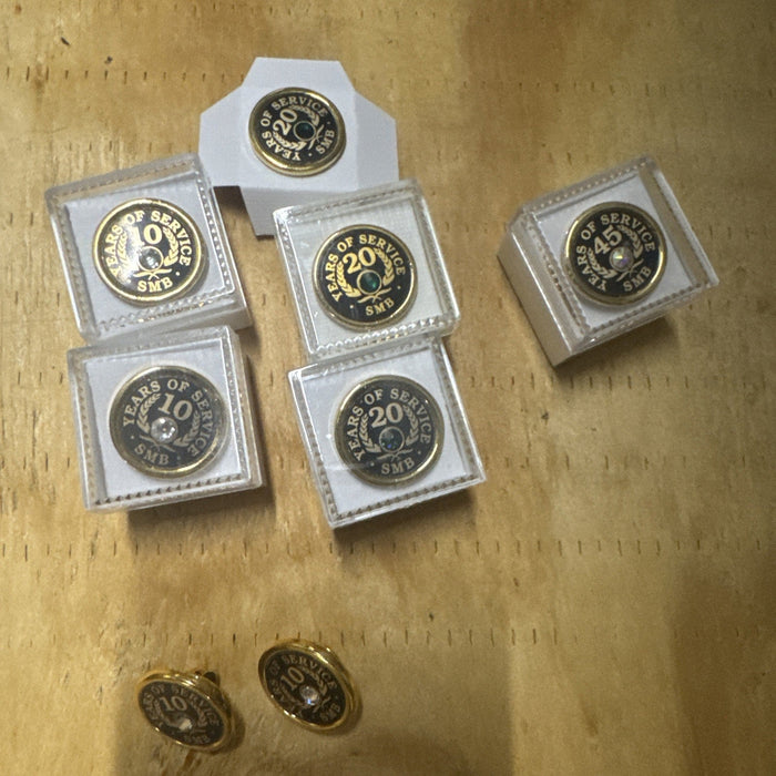 Years of Service Employee Award Pins, Set of 8 (10/20/45 Year, Gold Tone) by Price Is Right Miami