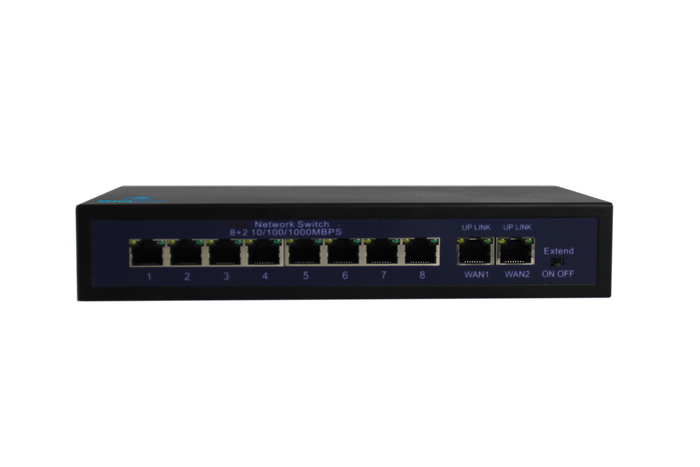 Silarius SIL-SW8POE 10 Ports POE switch with 8/100MB Ports PoE and 2 Gigabit Uplinks - 120W POE by Silarius
