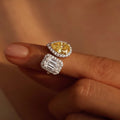 3Cttw Lab Grown Diamond (F/VVS) Toi et Moi Fashiion Halo Engagement Ring 14K Gold by Fine Color Jewels