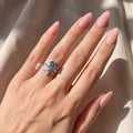 3Cttw Oval Shaped Lab Grown Diamond (F/VS) Toi et Moi Fashion Engagement Bypass Ring 14K Gold by Fine Color Jewels