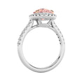 3Cttw Pear Shaped Pink Lab Grown Diamond (F/VS) Bold Accented Halo Engagement Ring 14K Gold by Fine Color Jewels